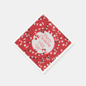 Weihnachten in Rot und Weiß Candy Canes Serviette (Ecke)