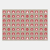 Weihnachten in Rot und Weiß Geschenkpapier Set (Vorderseite)