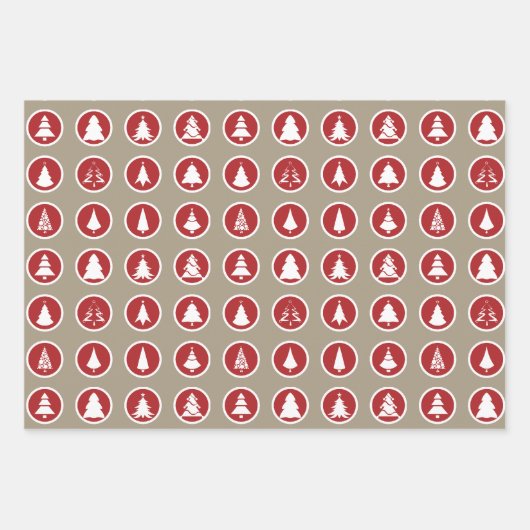 Weihnachten in Rot und Weiß Geschenkpapier Set (Vorderseite)