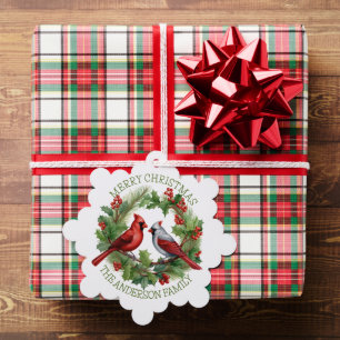 Weihnachten in Rot und Weiß - Kardinal Ornament Karte