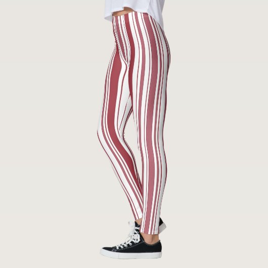 Weihnachten in Rot und Weiß Streifen - Leggings (Links)