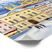 Weihnachten in Salzburg Österreich Wasserfarbe Poster (Ecke)