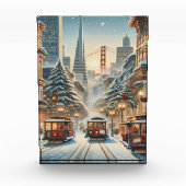 Weihnachten in San Francisco – Golden Gate Fotoblock (Vorderseite)