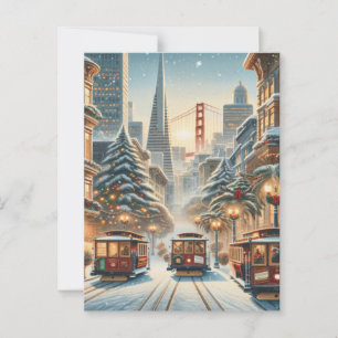 Weihnachten in San Francisco – Golden Gate Postkarte