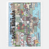 Weihnachten in Santa Barbara Fleecedecke (Vorderseite)