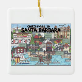 Weihnachten in Santa Barbara Keramikornament