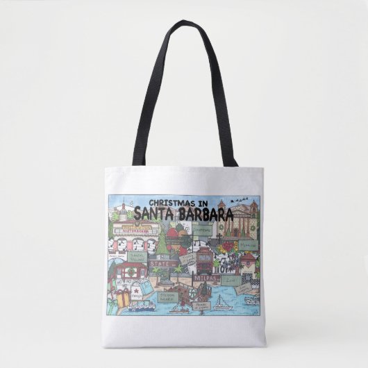 Weihnachten in Santa Barbara Tasche (Vorderseite)