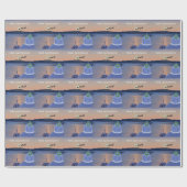 Weihnachten in Santorin, Griechenland mit Santa Geschenkpapier (Flach)