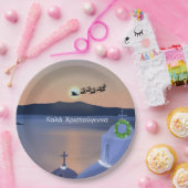 Weihnachten in Santorin, Griechenland mit Santa Pappteller (Party)