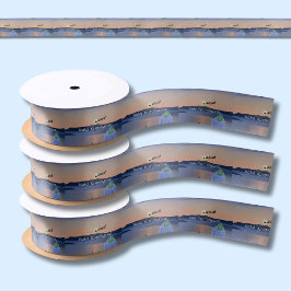 Weihnachten in Santorin, Griechenland mit Santa Satinband