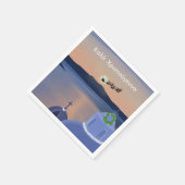 Weihnachten in Santorin, Griechenland mit Santa Serviette (Ecke)