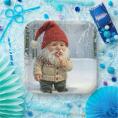 Weihnachten in Schneeflocken mit Candy Cane Pappteller (Party)