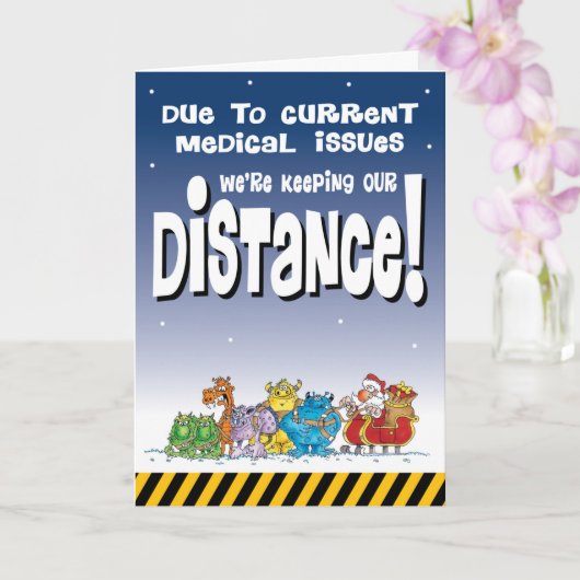 Weihnachten in sozialer Ferne Karte (Orchidee)