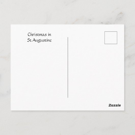 Weihnachten in St. Augustine Postkarte (Rückseite)
