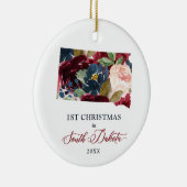Weihnachten in Süddakota Staat Personalisiert Keramik Ornament (Rechts)