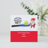 Weihnachten in Tennis mit dem Weihnachtsmann. Einladung (Stehend Vorderseite)