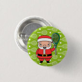 Weihnachten in Tennis mit dem Weihnachtsmann im Pa Button (Vorne & Hinten)