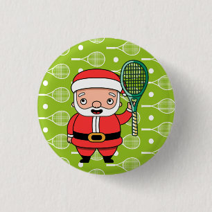 Weihnachten in Tennis mit dem Weihnachtsmann im Pa Button