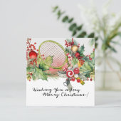 Weihnachten in Tennis mit Racket und Weihnachtskra (Stehend Vorderseite)