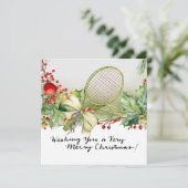 Weihnachten in Tennis mit Racket und Weihnachtskra (Stehend Vorderseite)