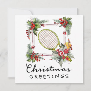 Weihnachten in Tennis mit Racket und Weihnachtskra