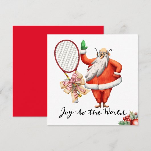 Weihnachten in Tennis mit Racket und Weihnachtskra (Vorne/Hinten)