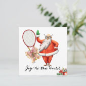 Weihnachten in Tennis mit Racket und Weihnachtskra (Stehend Vorderseite)