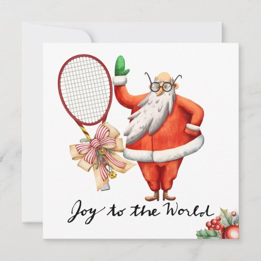 Weihnachten in Tennis mit Racket und Weihnachtskra (Vorderseite)