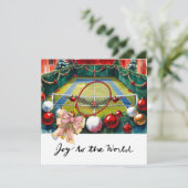 Weihnachten in Tennis mit Racket und Weihnachtskra (Stehend Vorderseite)