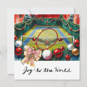 Weihnachten in Tennis mit Racket und Weihnachtskra
