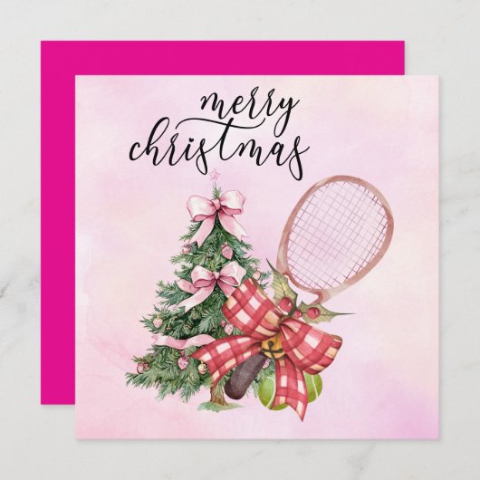 Weihnachten in Tennis mit Racket und Weihnachtskra (Vorne/Hinten)