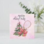 Weihnachten in Tennis mit Racket und Weihnachtskra (Stehend Vorderseite)