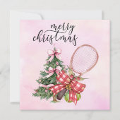 Weihnachten in Tennis mit Racket und Weihnachtskra (Vorderseite)