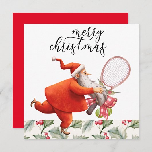 Weihnachten in Tennis mit Racket und Weihnachtskra (Vorne/Hinten)