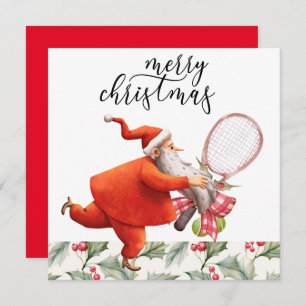 Weihnachten in Tennis mit Racket und Weihnachtskra