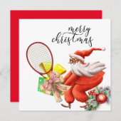 Weihnachten in Tennis mit Racket und Weihnachtskra (Vorne/Hinten)