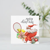 Weihnachten in Tennis mit Racket und Weihnachtskra (Stehend Vorderseite)