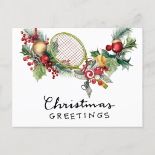 Weihnachten in Tennis mit Racket und Weihnachtskra