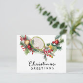 Weihnachten in Tennis mit Racket und Weihnachtskra (Stehend Vorderseite)