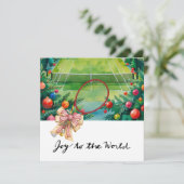 Weihnachten in Tennis mit Racket und Weihnachtskra (Stehend Vorderseite)