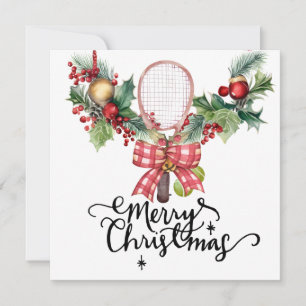 Weihnachten in Tennis mit Racket und Weihnachtskra