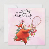 Weihnachten in Tennis mit Racket und Weihnachtskra (Vorderseite)