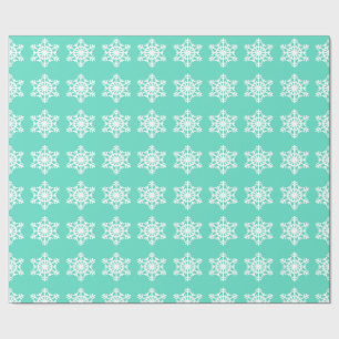 Weihnachten in Tiffanys Aqua Blue Schneeflocken Geschenkpapier