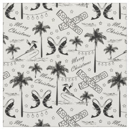 Weihnachten in Tropical Australia Black Toile  Stoff