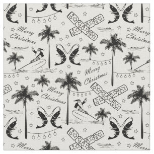 Weihnachten in Tropical Australia Black Toile  Stoff