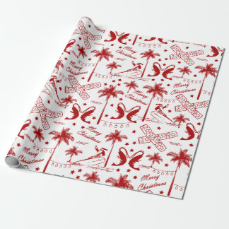 Weihnachten in Tropical Australia Red Toile  Geschenkpapier