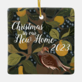 Weihnachten in unserem neuen Zuhause-Partridge Pea Keramikornament (Vorderseite)