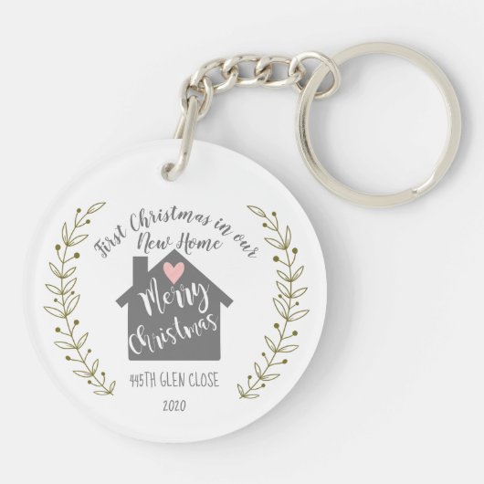 Weihnachten in unserem neuen Zuhause Schlüsselanhänger (Rückseite)