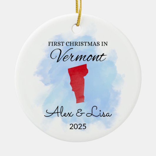 Weihnachten in Vermont Staat Ornament (Vorne)
