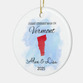 Weihnachten in Vermont Staat Ornament (Links)